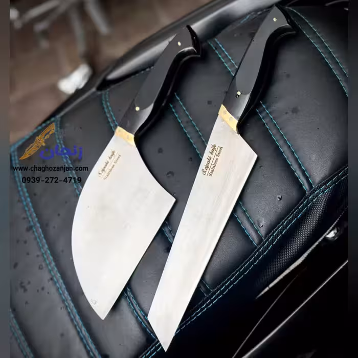 چاقو آشپزخانه شف درجه یک زنجانی به همراه ساطور صرب