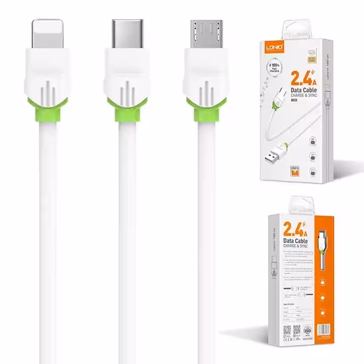 کابل شارژر الدینیو سیم گرد مدل LS32 micro