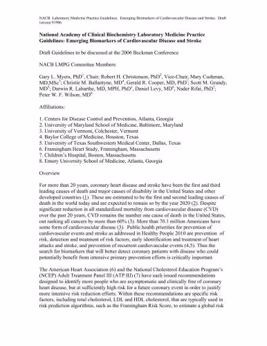 خرید و دانلود نسخه کامل کتاب National Academy of Clinical Biochemistry Laboratory Medicine Practice Guidelines: Emerging Biomarkers of Cardiovascular Disease and Stroke