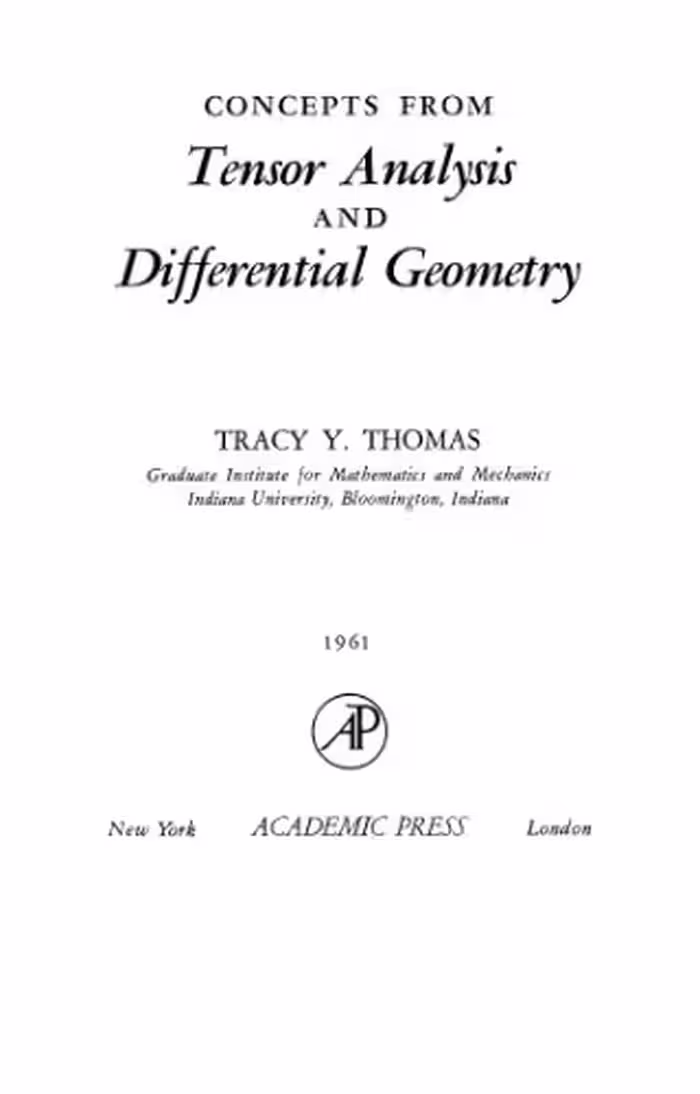 خرید و دانلود نسخه کامل کتاب Concepts from Tensor Analysis and Differential Geometry