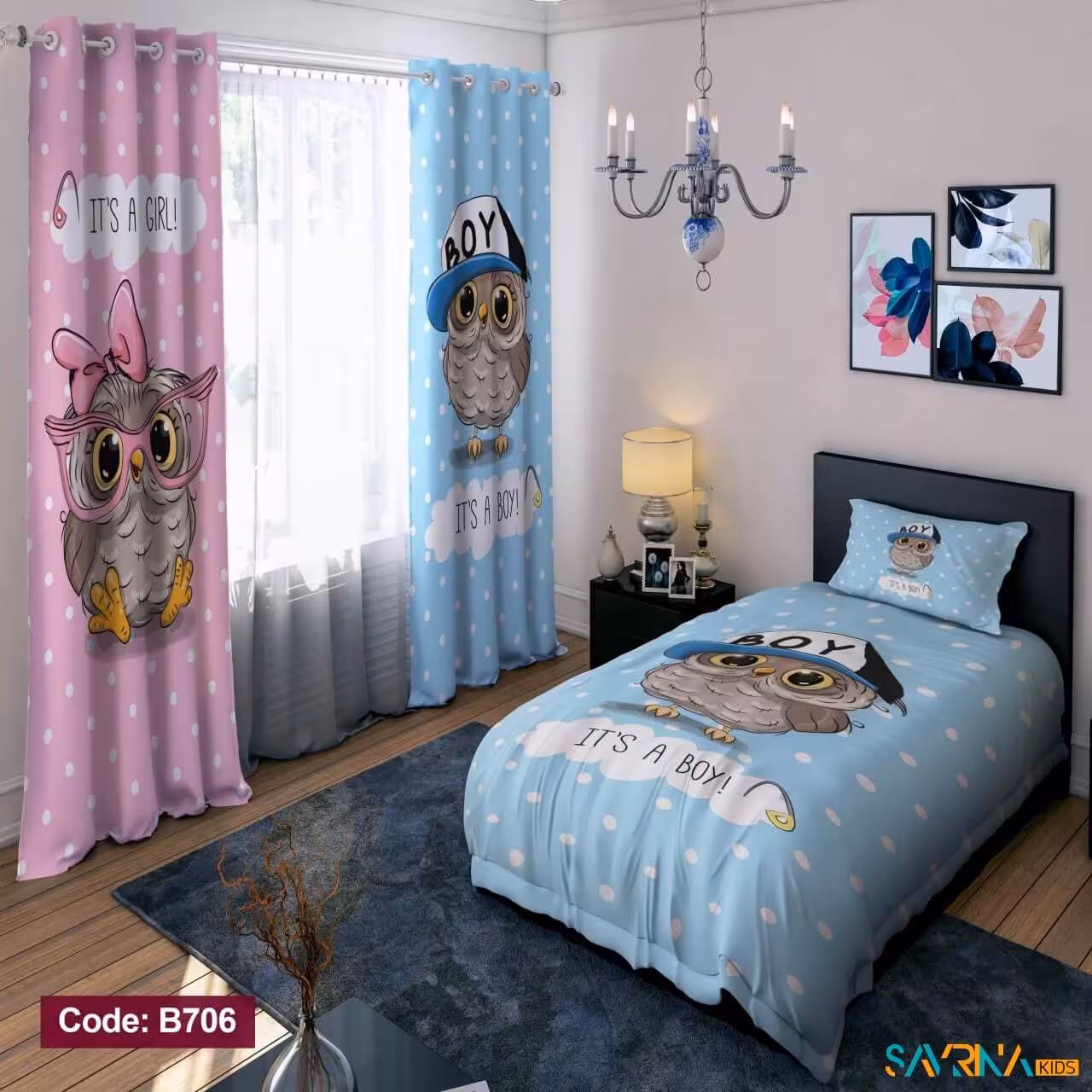 ست اتاق خواب طرح جغد کد BD706