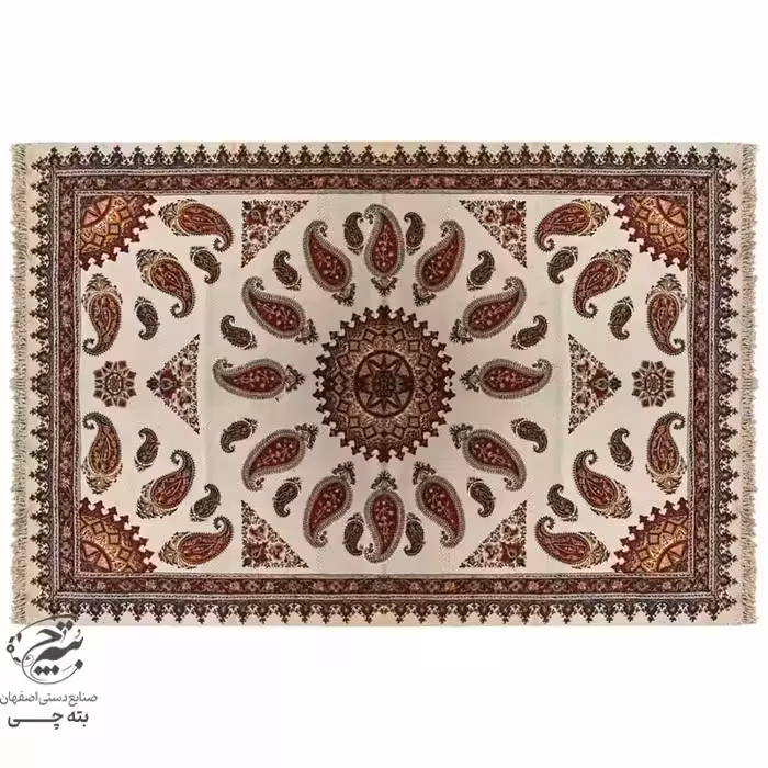 سفره قلمکار و رومیزی طرح بته جقه درشت ترنج 135 در 200 سانت