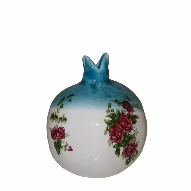 انار سرامیکی مدل گل سرخی سایز کوچک