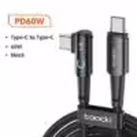 کابل تایپ C به C توکی Toocki Type-C to C Cable (90°/60w/2m) مشکی