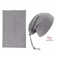 کلاه اسکارف ساده و کشی رنگ خاکستری/ بند دار