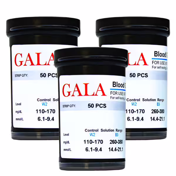 نوار تست قند خون گالا مدل OK-2AJ سه بسته 50 عددی