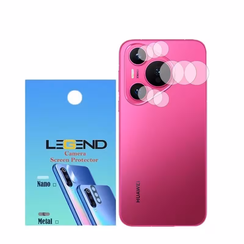 محافظ لنز دوربین لجند مدل نانو گلس مناسب برای موبایل هوآوی Pura 70 بسته 3 عددی