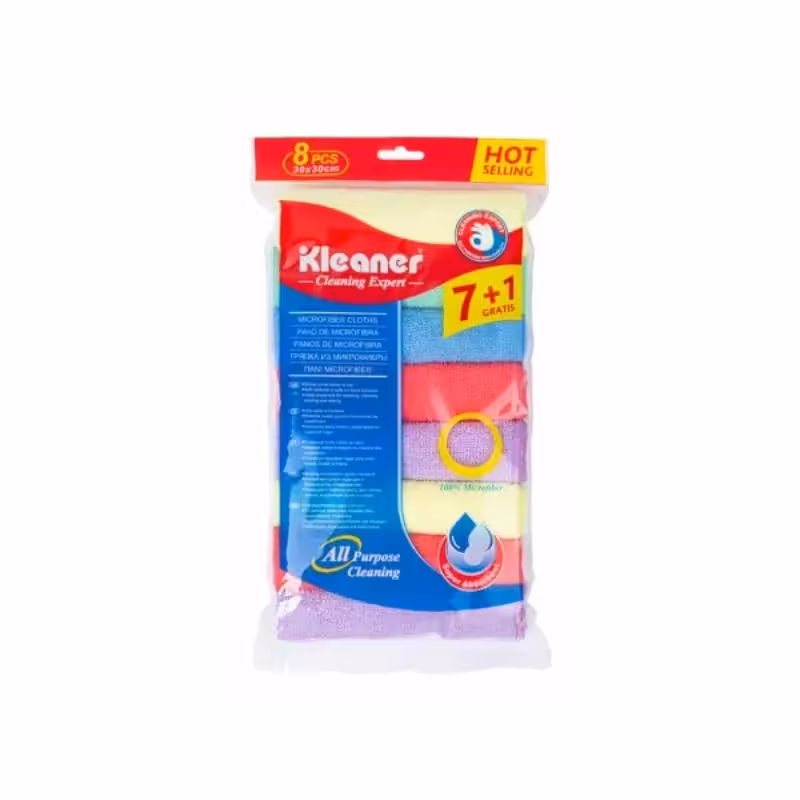 دستمال میکروفایبر Kleaner مدل GSG006 مجموعه 8 عددی