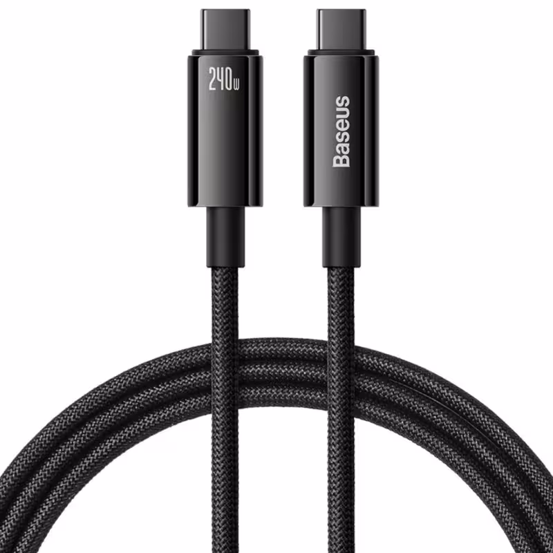 کابل تبدیل USB-C باسئوس مدل (TUNGSTEN GOLD (240W طول 3 متر