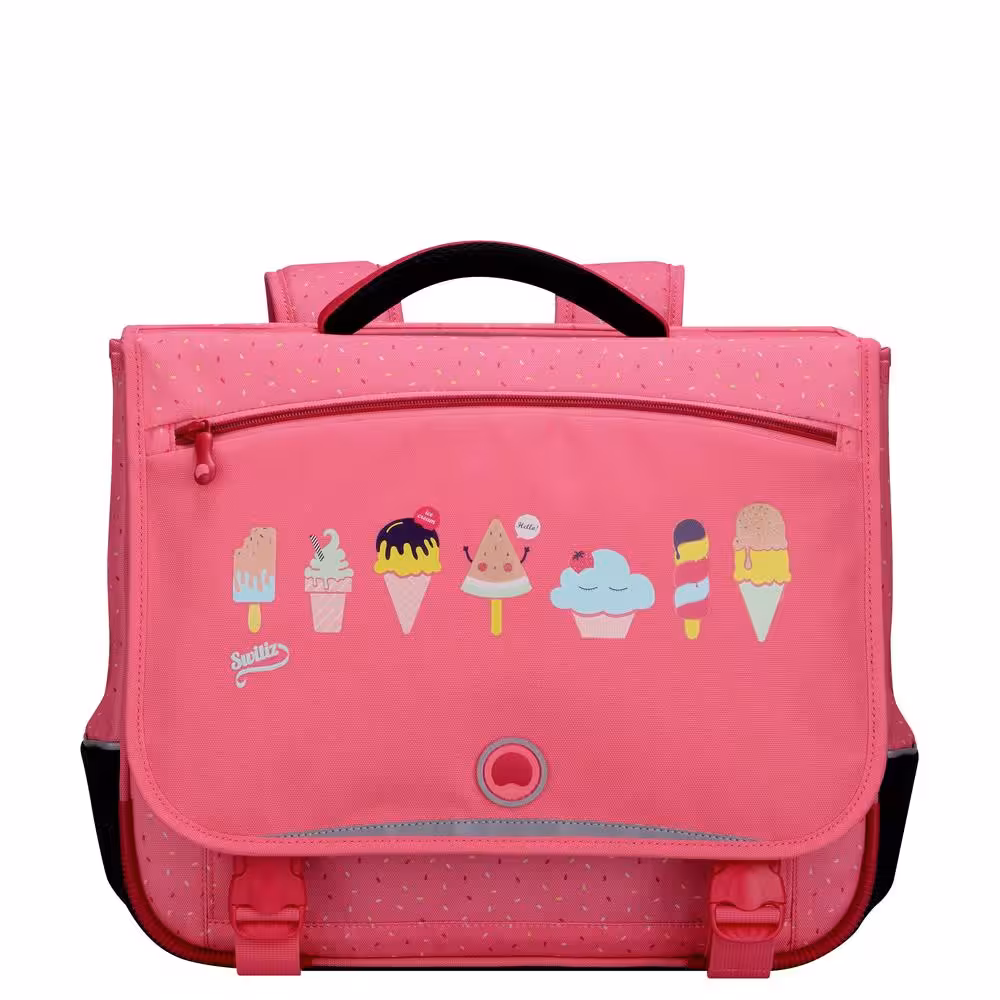 کوله پشتی مدرسه ای دلسی مدل صورتی بستنی