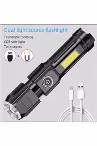 چراغ قوه شارژی زوم دار ویژه کمپ و طبیعت گردی تخصصی - 12219