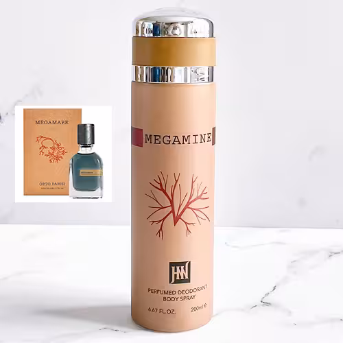 اسپری بدن رایحه ادکلن اورتو پاریسی مگامار(مگاماره) جانوین | Orto Parisi Megamare حجم 200 میل