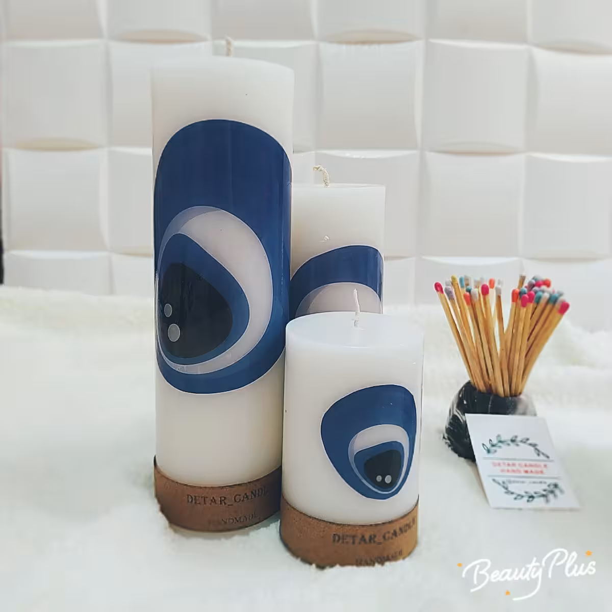 شمع استوانه طرح چشم زخم