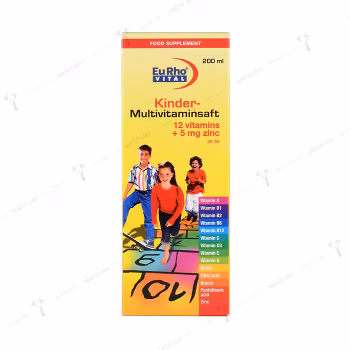 شربت کیندر مولتی ویتامین یوروویتال 200 میلی لیتری