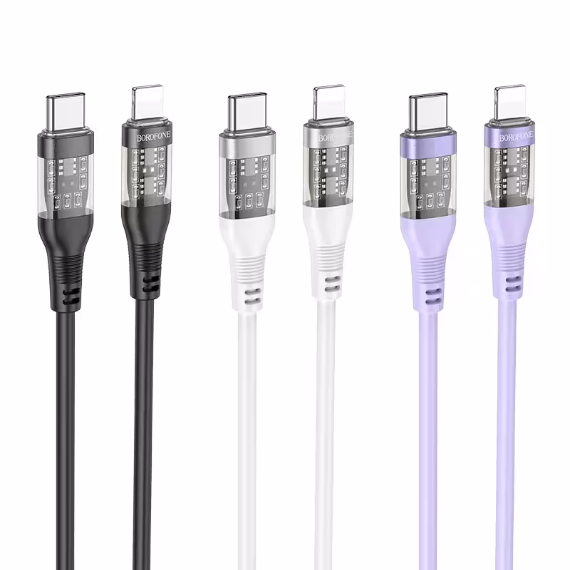 کابل شارژ برند بروفون مدل BU37 با سری تایپ سی به آیفونی