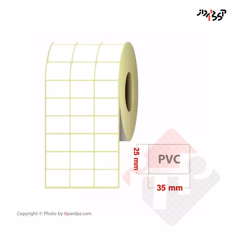 برچسب پرینتر لیبل زن مدل 25*35 pvc سه ردیفه