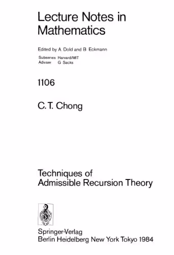 خرید و دانلود نسخه کامل کتاب Techniques of Admissible Recursion Theory
