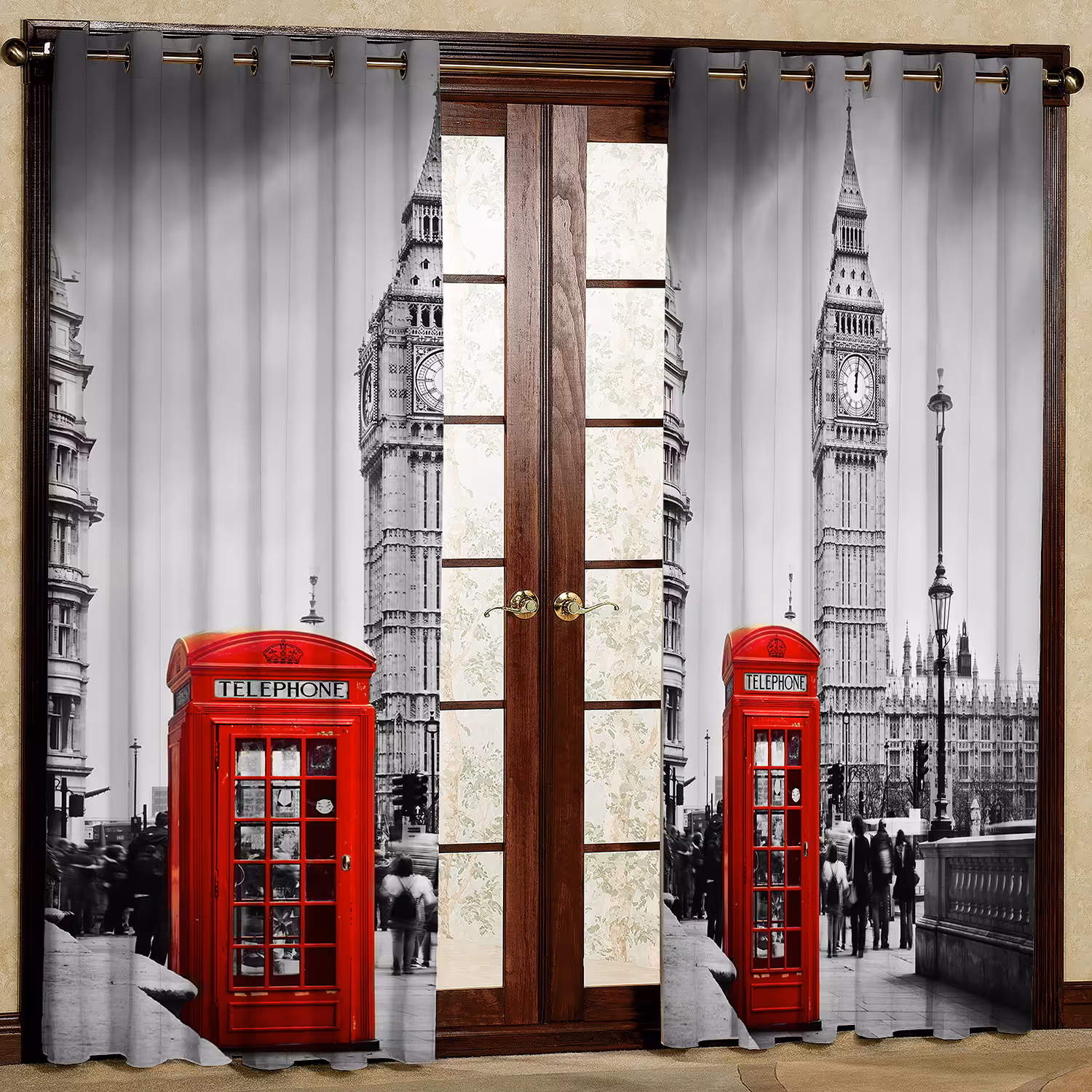 پرده مدل برج ایفل مخمل پانچی کد 360 سایز 140x280 سانتی متر