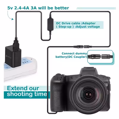 شارژر باتری دوربین مدل EP-5A EN-EL14 Power bank USB