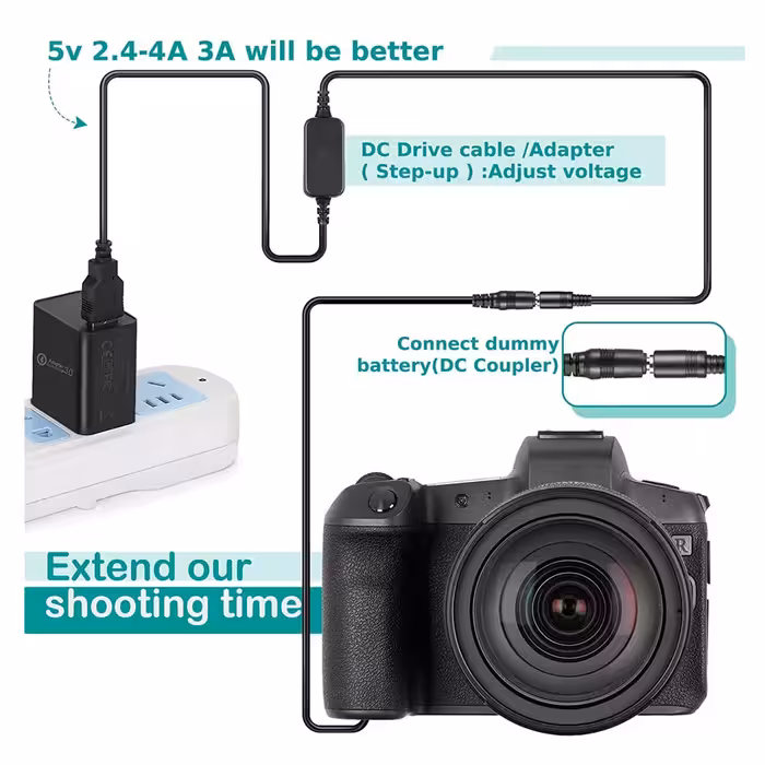 شارژر باتری دوربین مدل EP-5A EN-EL14 Power bank USB