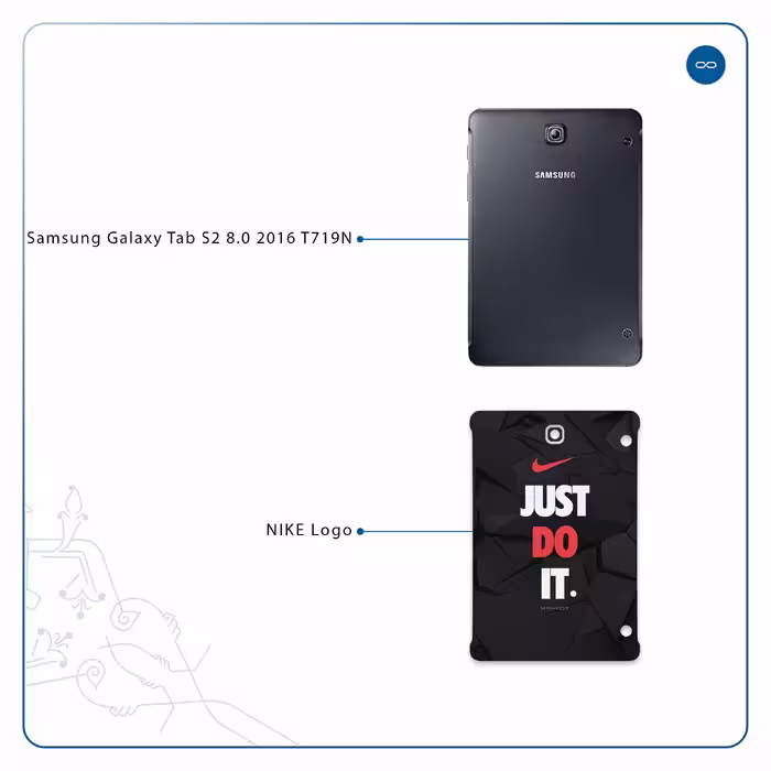 برچسب پوششی ماهوت مدل NIKE-Logo مناسب برای تبلت سامسونگ Galaxy Tab S2 8.0 2016 T719N