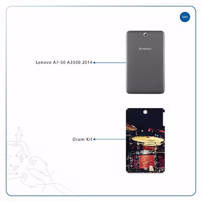 برچسب پوششی ماهوت مدل Drum Kit مناسب برای تبلت لنوو A7-50 A3500 2014
