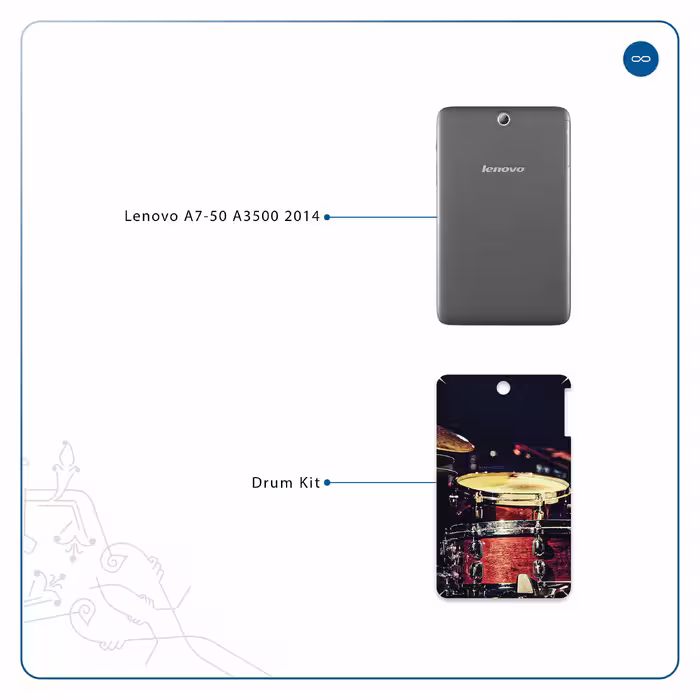 برچسب پوششی ماهوت مدل Drum Kit مناسب برای تبلت لنوو A7-50 A3500 2014