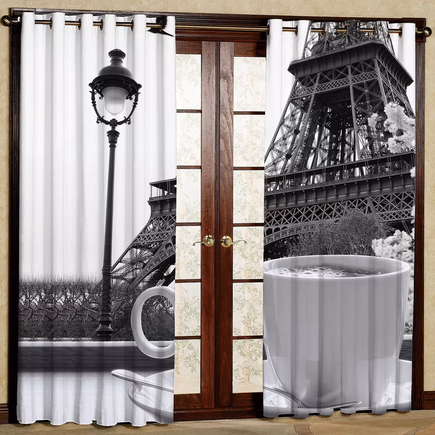     پرده مدل برج و فنجون مخمل پانچی کد 1051L سایز 140x280 سانتی متر