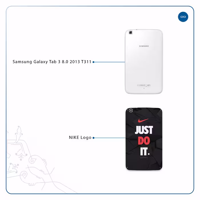 برچسب پوششی ماهوت مدل NIKE-Logo مناسب برای تبلت سامسونگ Galaxy Tab 3 8.0 2013 T311