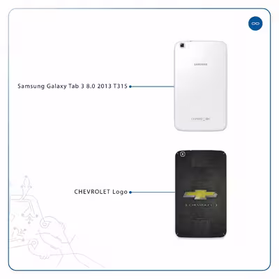 برچسب پوششی ماهوت مدل CHEVROLET-Logo مناسب برای تبلت سامسونگ Galaxy Tab 3 8.0 2013 T315