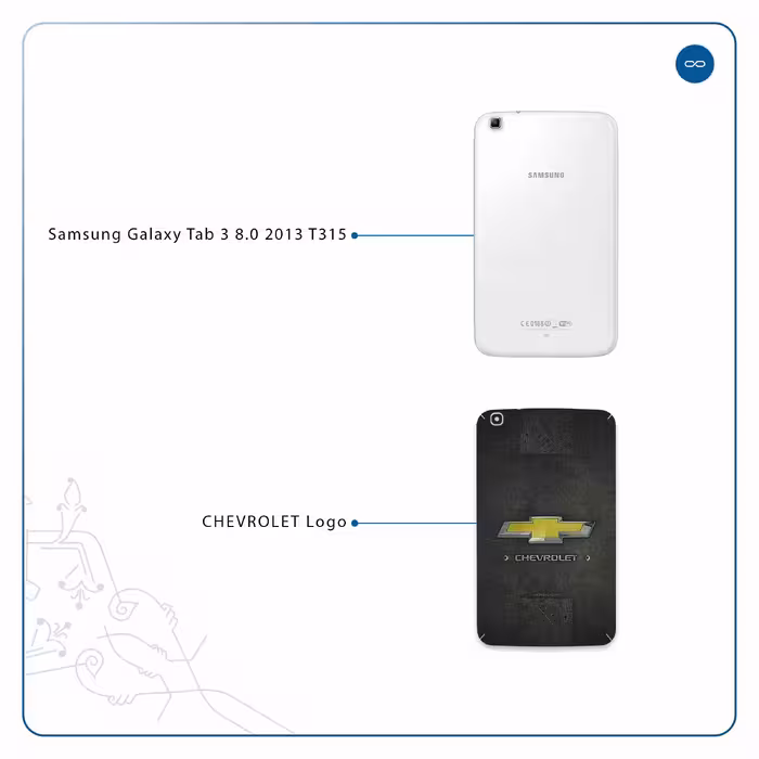 برچسب پوششی ماهوت مدل CHEVROLET-Logo مناسب برای تبلت سامسونگ Galaxy Tab 3 8.0 2013 T315
