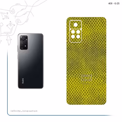 برچسب پوششی ماهوت مدل Yellow Snake Skin مناسب برای گوشی موبایل شیائومی Redmi Note 11 Pro