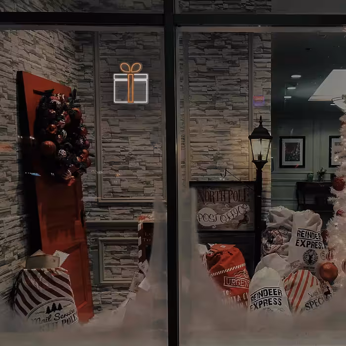 چراغ دیواری نئون دیزاین طرح Gift-Box_ORG