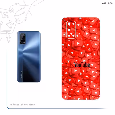 برچسب پوششی ماهوت مدل Youtube مناسب برای گوشی موبایل ریلمی 7 5G
