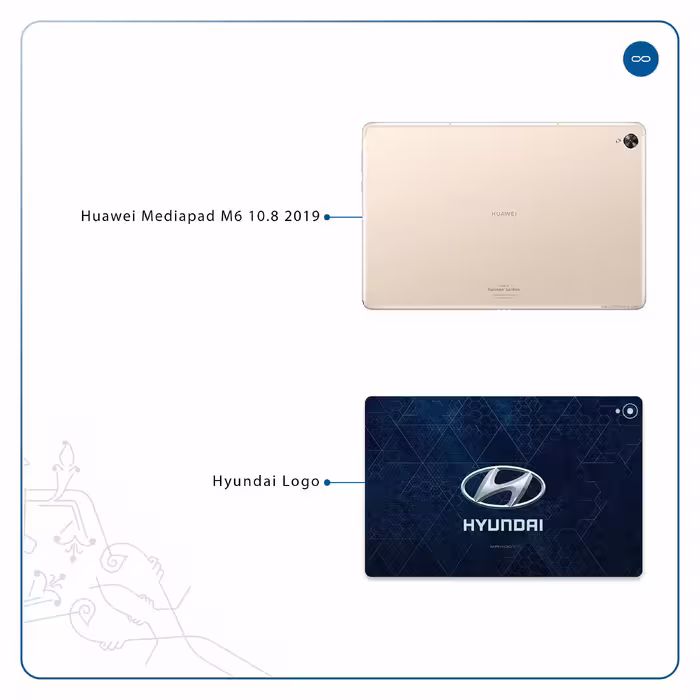 برچسب پوششی ماهوت مدل Hyundai-Logo مناسب برای تبلت هوآوی Mediapad M6 10.8 2019