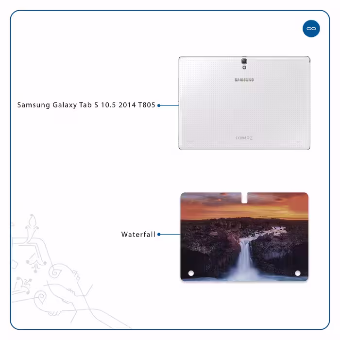 برچسب پوششی ماهوت مدل Waterfall مناسب برای تبلت سامسونگ Galaxy Tab S 10.5 2014 T805