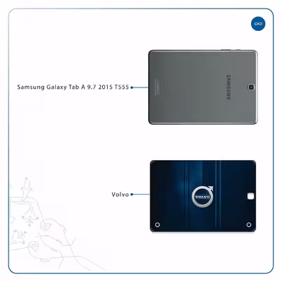 برچسب پوششی ماهوت مدل Volvo مناسب برای تبلت سامسونگ Galaxy Tab A 9.7 2015 T555