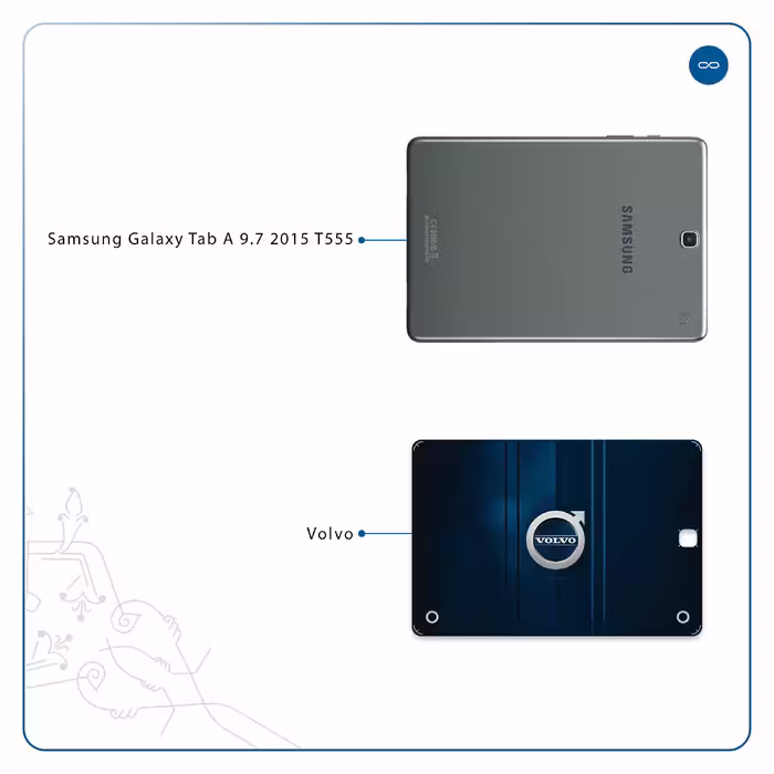 برچسب پوششی ماهوت مدل Volvo مناسب برای تبلت سامسونگ Galaxy Tab A 9.7 2015 T555
