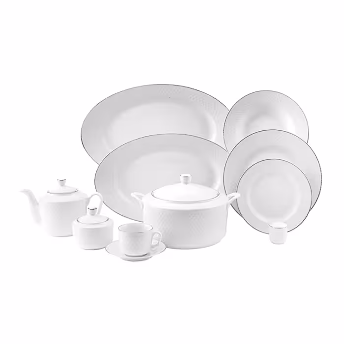 سرویس غذاخوری 102 پارچه چینی زرین ایران سری رادیانس مدل سمن درجه یک