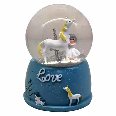 گوی موزیکال مدل پمپی شاهزاده و اسب طرح Love کد PA4045