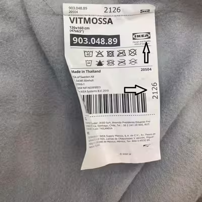 پتو مسافرتی ایکیا مدل VITMOSSA کد 2126 سایز 160x120 سانتی متر