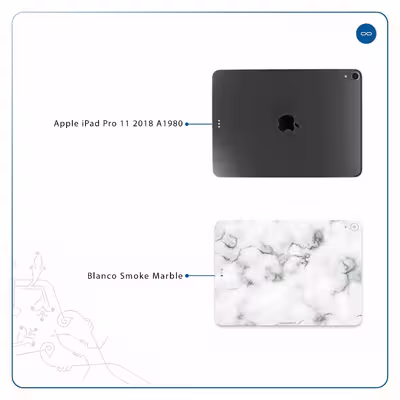 برچسب پوششی ماهوت مدل Blanco-Smoke-Marble مناسب برای تبلت اپل iPad Pro 11 2018 A1980