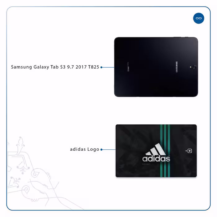 برچسب پوششی ماهوت مدل adidas-Logo مناسب برای تبلت سامسونگ Galaxy Tab S3 9.7 2017 T825