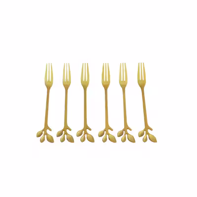 سرویس قاشق چنگال 12 پارچه مدل برگ 24K