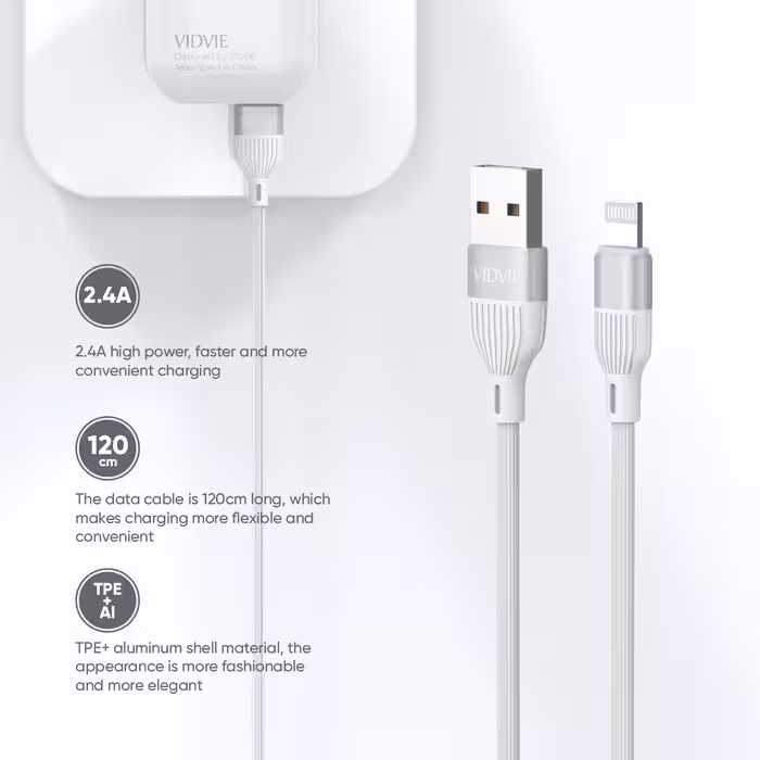 کابل شارژر USB به لایتنینگ ویدوی مدل CB487i طول1.2 متر