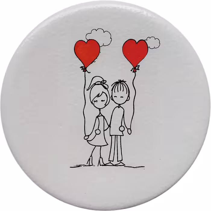 بشقاب دیوارکوب سفالی مدل عشق 2 مجموعه 2 عددی