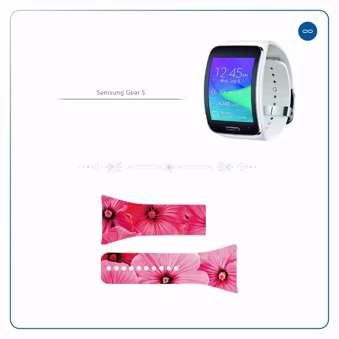 برچسب ماهوت طرح Pink_Flower مناسب برای ساعت هوشمند سامسونگ Galaxy Gear S