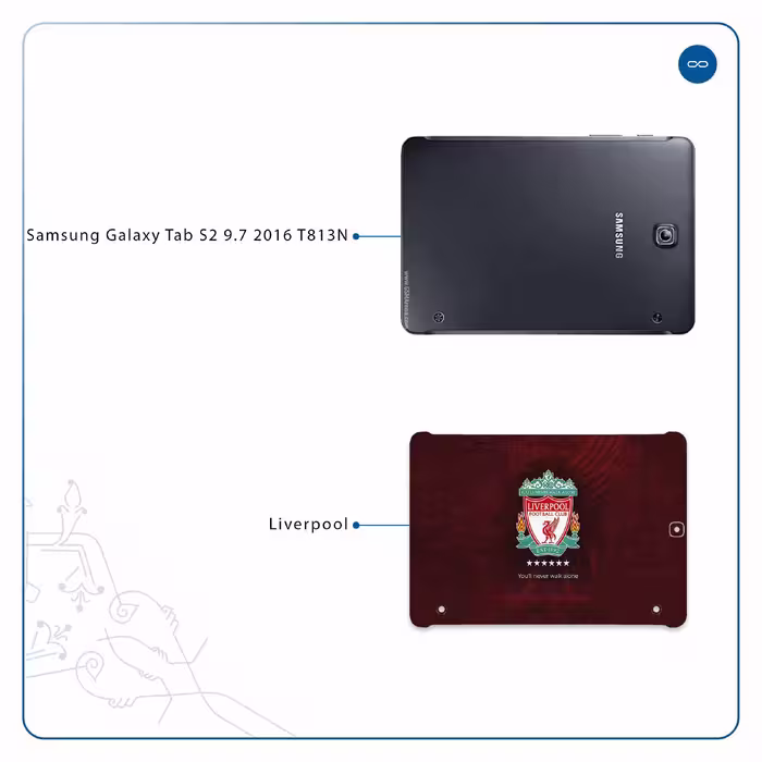 برچسب پوششی ماهوت مدل Liverpool مناسب برای تبلت سامسونگ Galaxy Tab S2 9.7 2016 T813N