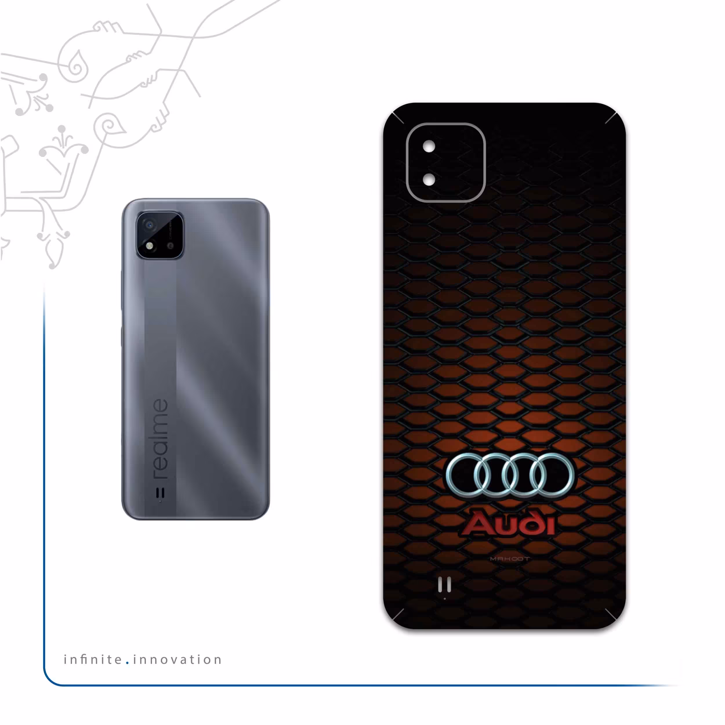 برچسب پوششی ماهوت مدل Audi-AG مناسب برای گوشی موبایل ریلمی C11 2021