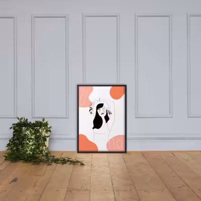 تابلو مدل دکوراتیو مینیمال طرح دخترانه کد 2712